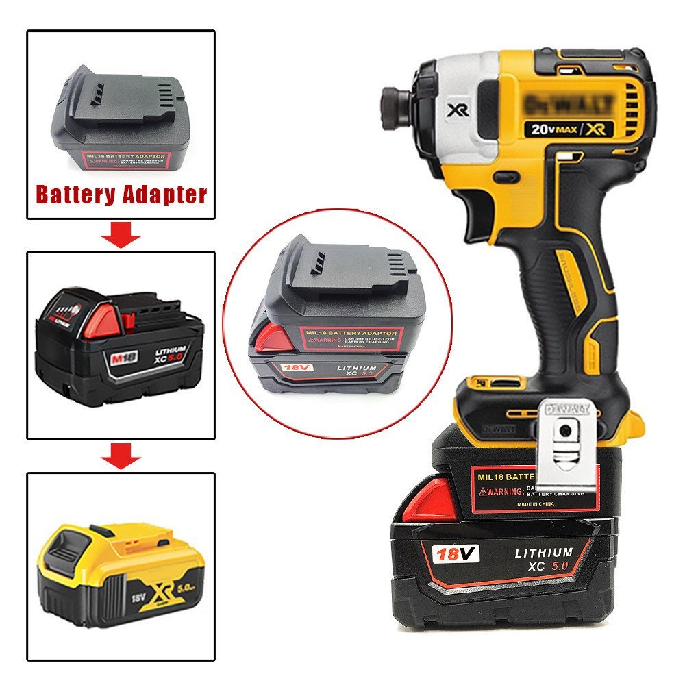 18V เป็น Milwaukee 20V แบตเตอรี่ลิเธียม Mil Dewalt 18V M18 ตัวแปลงเครื่องมือ JXHL