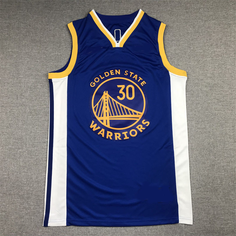 เสื้อบาสเก็ตบอลเวอร์ชันปัก Warriors No.30 Curry Jersey พร้อมเสื้อกั๊กโลโก้