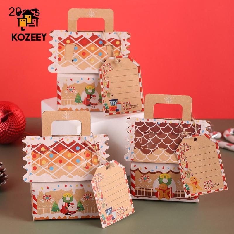 โคซี่ 20x ลูกอมถุงของขวัญคริสต์มาสรักษาถุงห่อซัพพลายสร้างสรรค์กล่องขนมสําหรับวันเกิดวันครบรอบแต่งงานขนมคุกกี้