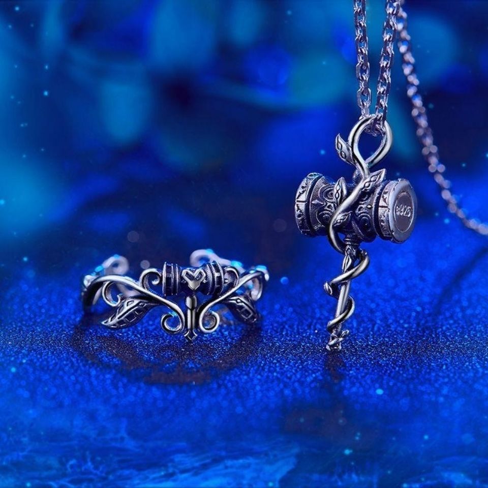 Douluo Tang San ทวีปแหวนสร้อยคอ Douluo Tang San ทวีปแหวนอุปกรณ์เสริม Tang Jia San Shao PairSN2B20251