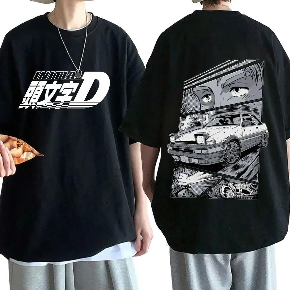 เสื้อยืด Anime Drift AE86 Initial D คอโอ แขนสั้น ฤดูร้อน Casual เสื้อผ้าสำหรับทุกเพศ R34 Skyline GTR