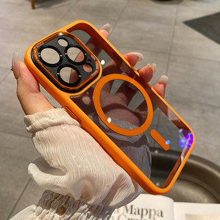 Magnetic PC Hard Clear Case กรอบกล้องโลหะเคสโทรศัพท์สําหรับ iPhone 17 16 15 14 13 12 11 Pro Max