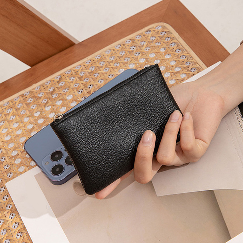 กระเป๋าใส่เหรียญสีทึบ ดีไซน์คลาสสิกย้อนยุค มีซิปลายปู่ - รูปที่ 5