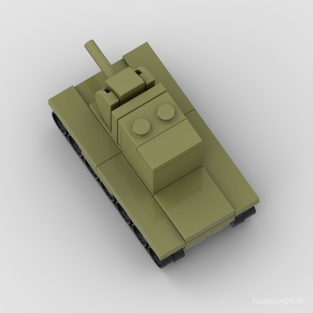 MOC Building Blocks KV-2 รัสเซีย Heavy Tank Mini Tank Series เกมกระดานหมากรุกสงครามรถถังทหารของเล่น