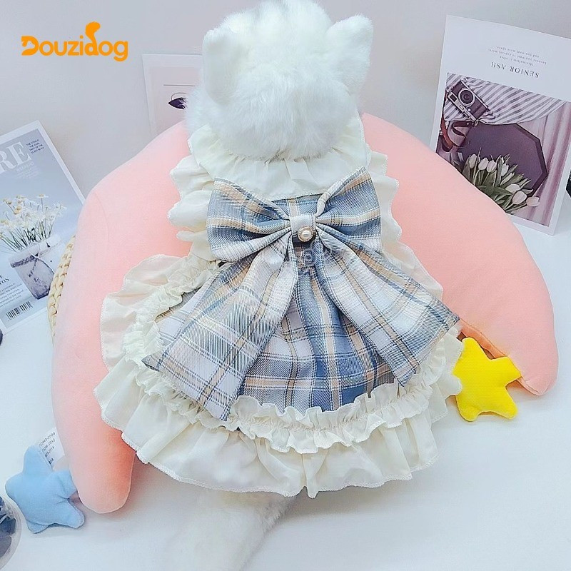 เสื้อผ้าสุนัขฤดูใบไม้ร่วงฤดูหนาวหนา Lolita ชุดเจ้าหญิงขนาดเล็กสําหรับสุนัขแมว