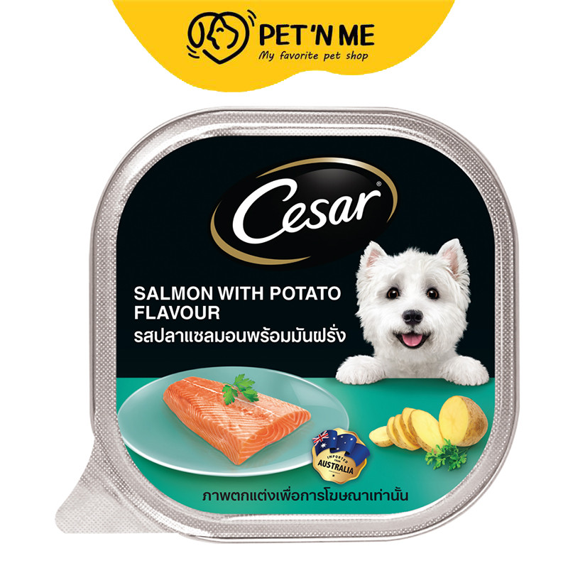 [จัดส่งจากคลัง] CESAR ซีซาร์ อาหารเปียก สำหรับสุนัข รสปลาแซลมอนและมันฝรั่ง 100 g [4902397822202]