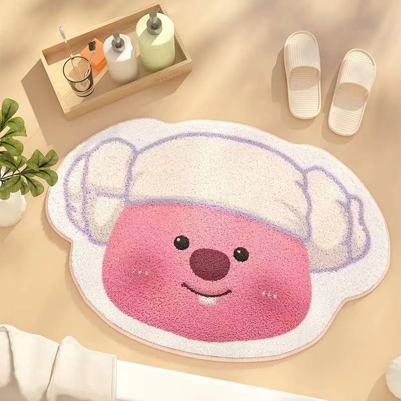 Loopy Carpet Bedroom Bathroom Mats Bathroom Ruby Cashmere-like Floor Mat Absorbent Non-Slip Beaver C