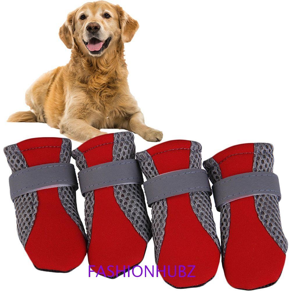 FASHIONHUBZ รองเท้าสุนัขล้างทําความสะอาดได้ Super Soft สําหรับ Poodle Yorkshire Hot Pavement ตาข่ายแถบสะท้อนแสงอุปกรณ์สัตว์เลี้ยง