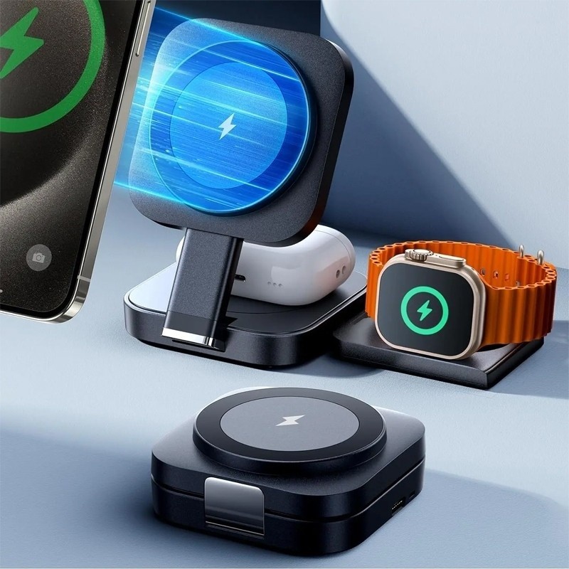 Foldable 3 in 1 Charging Station Charger Pad Charger Stand