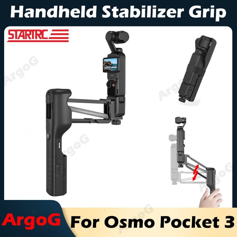 STARTRC Handheld Stabilizer for DJI Osmo Pocket 3 Collapsible ZAxis Shock Absorber Handle Grip Creat