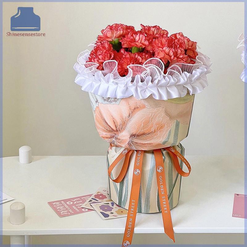 SHINE 20 ชิ้นช่อดอกไม้กลม Stereotype ดอกไม้ Rose แพคเกจซับกระดาษห่อร้านดอกไม้วัสดุเครื่องมือเสริม TH - รูปที่ 5