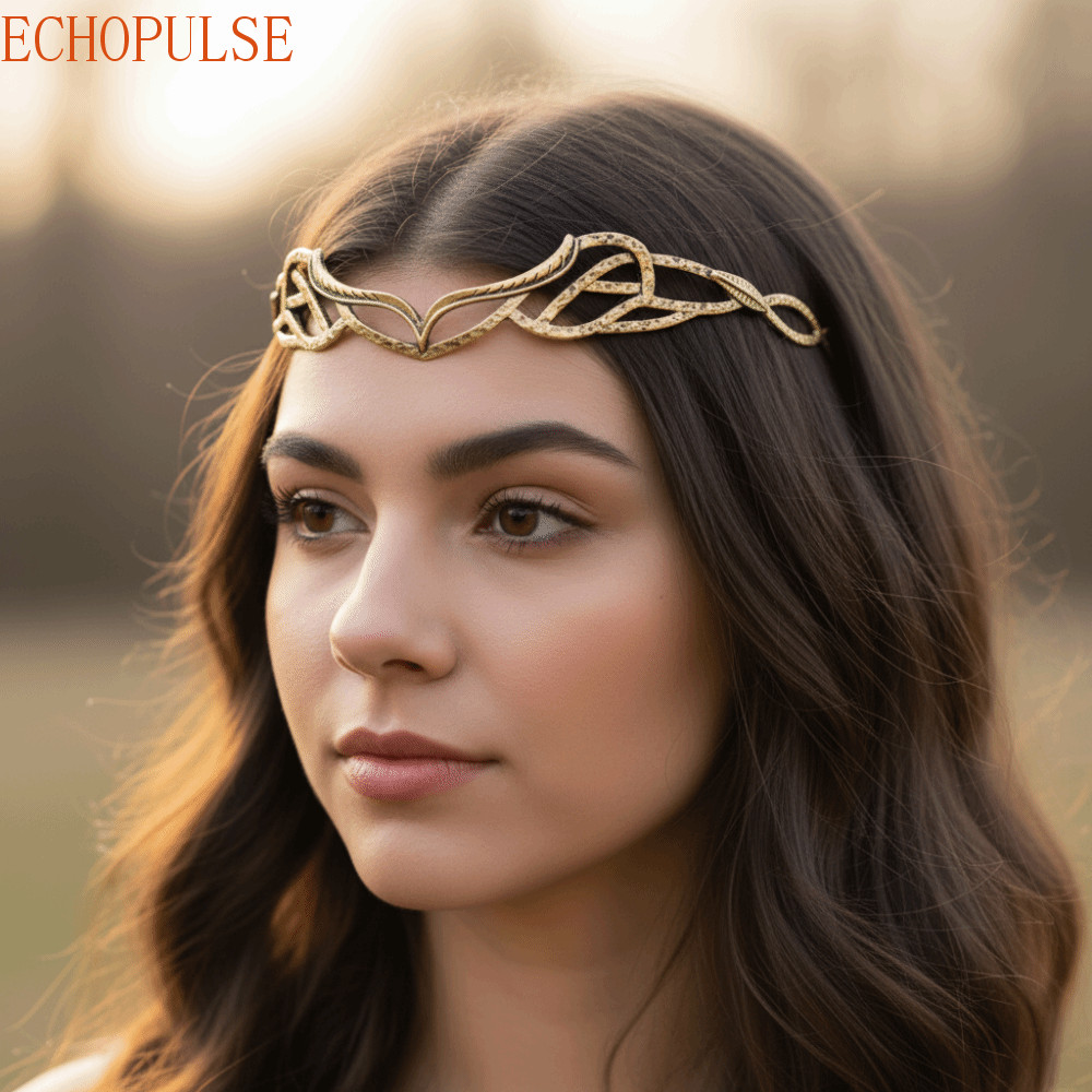 ECHOPULSE Hobbit Elrond Tiara โลหะผสมปรับได้ เหมาะสำหรับคอสเพลย์และงานแต่งงาน