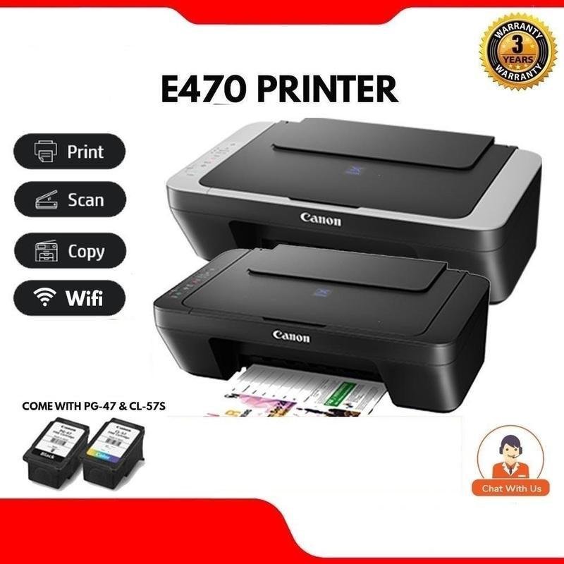 เครื่องพิมพ์ Canon Pixma E470 3-in-1 WiFI (พิมพ์ / คัดลอก / สแกน / ไร้สาย ) / CANON E410 PRINTER