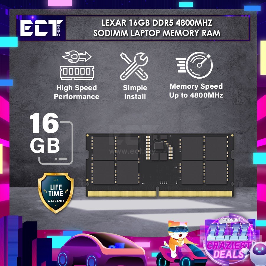 Lexar 8GB 16GB 32GB DDR5 4800Mhz 5600Mhz SODIMM หน่วยความจําแล็ปท็อป Ram