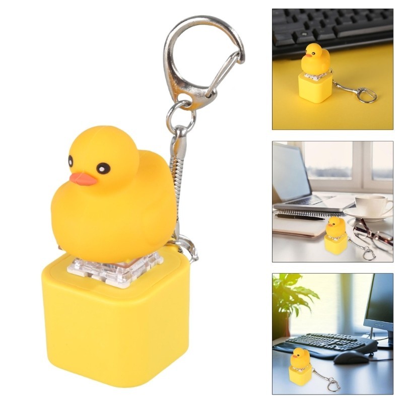 Vivi Duck ชาร์จคีย์บอร์ดแบบกลไกสวิทช์พวงกุญแจลําโพงของเล่น Switches Tester ความเครียดบรรเทาสําหรับผู้ใหญ่