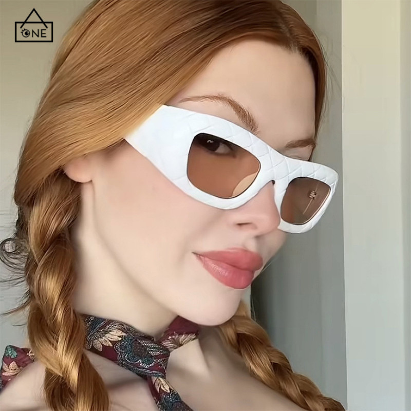 COD❤️แว่นตากันแดดกรอบเหลี่ยมY2Kสไตล์พังค์ฮิปฮอปแฟชั่นป้องกันรังสียูวีแว่นตาผู้ชายและผู้หญิง-a.one