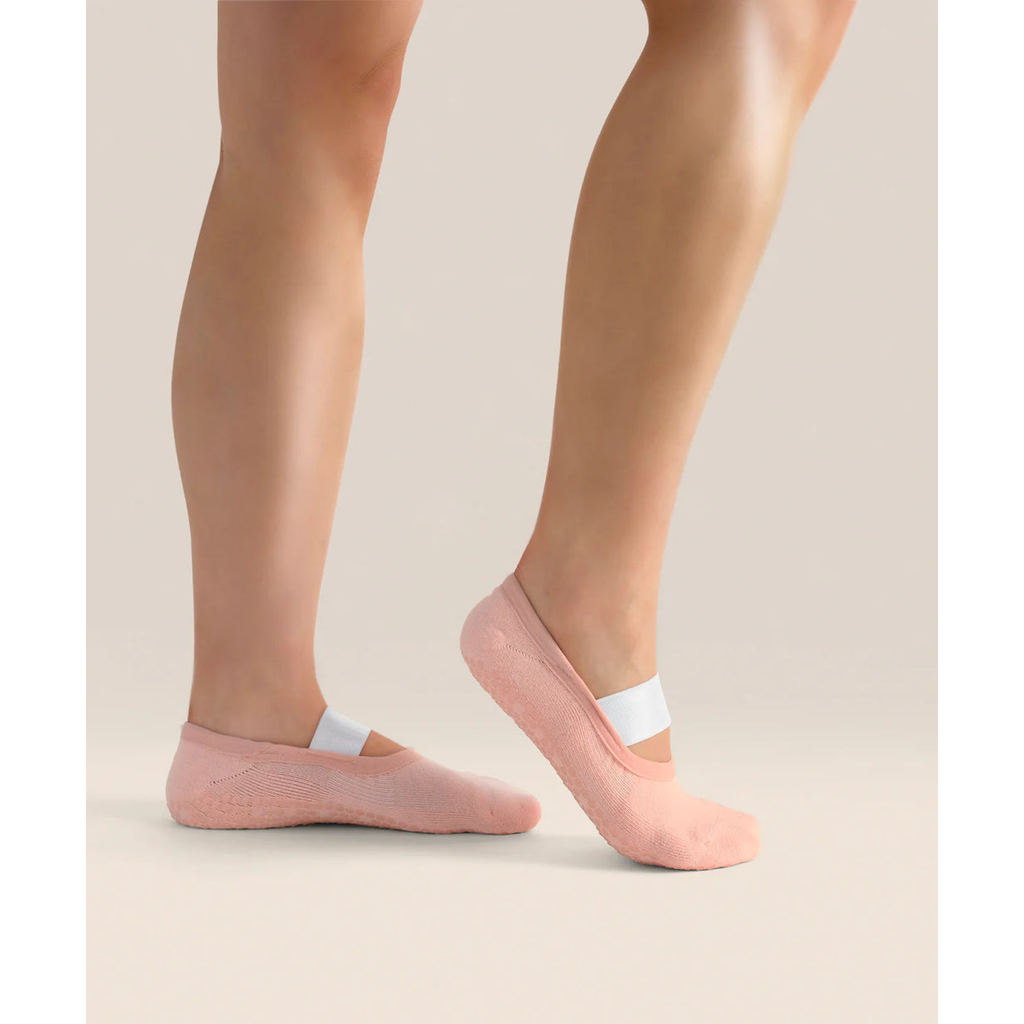 MoveActive Pilates Non Slip Grip Socks - Ballet Fondant Pink - Move Active Socks - Yoga Barre Pilate