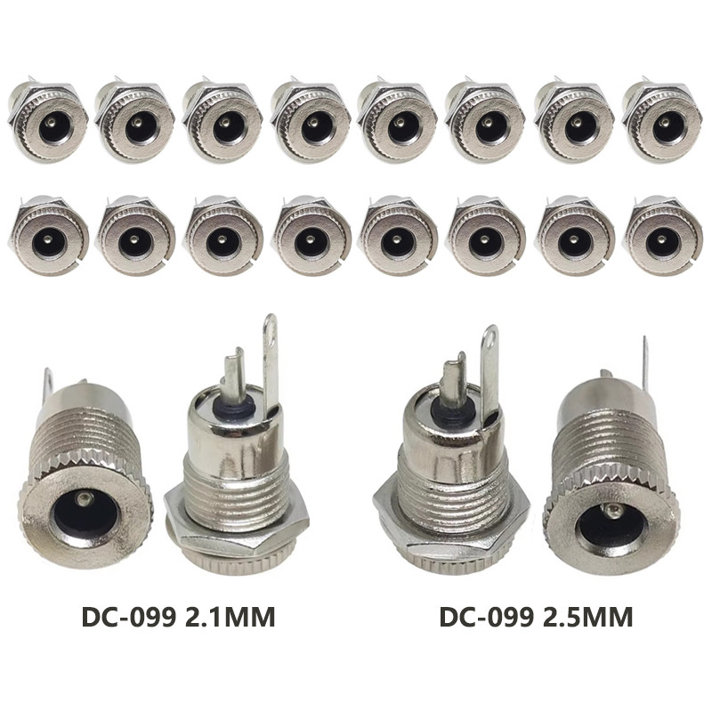 1PCS DC099 5.5 มม.x 2.1 มม.DC Power Jack Socket 5.5*2.1 หญิงแผง Mount Connector 5.5*2.5 มม.โลหะ DC-099 เปิดรู 11 มม.