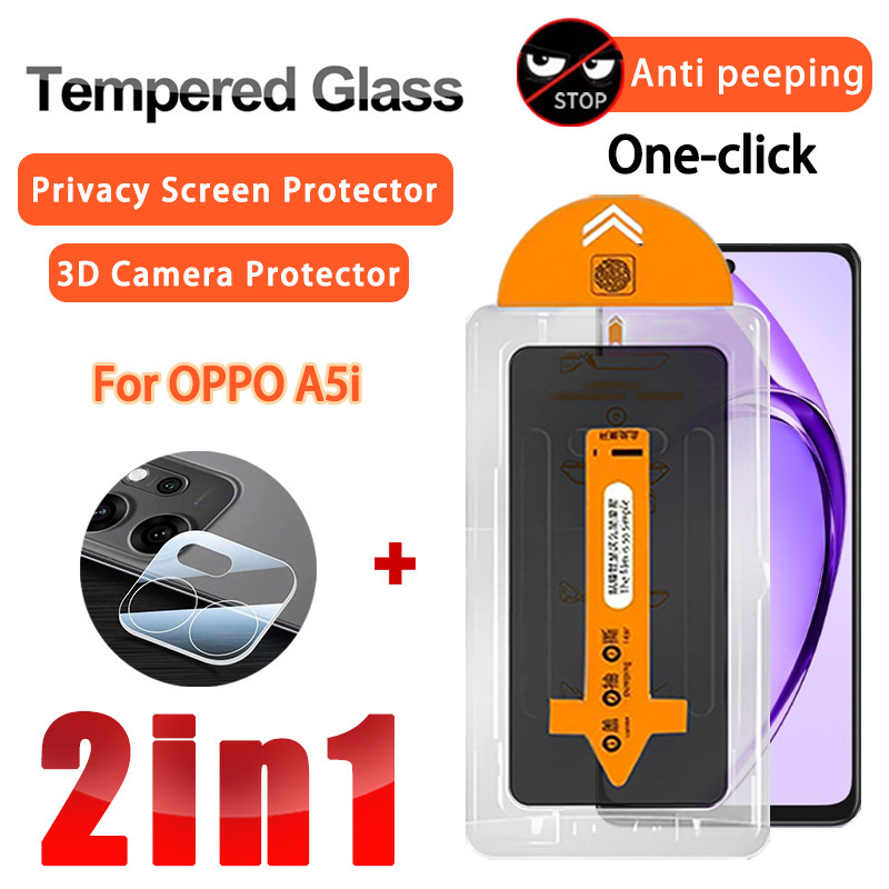 2 IN 1 ฟิล์มความเป็นส่วนตัว OPPO A5i กระจกนิรภัยฟิล์มฟิล์มสําหรับ OPPO A5 A5i Pro A6 Pro A5x A5s A3 
