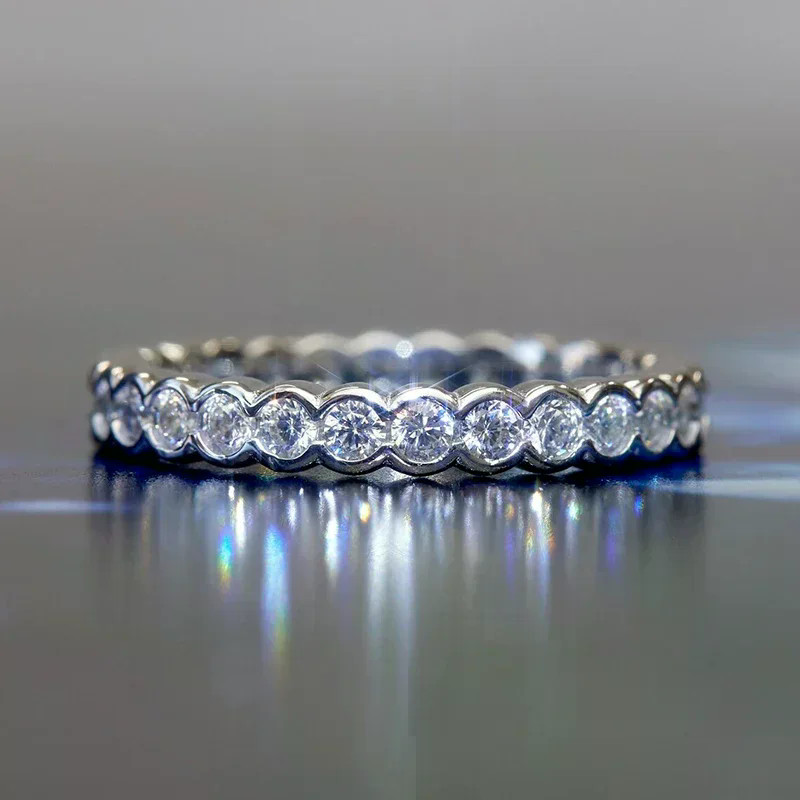 Minimalist Bling Bling CZ 925 แหวนเงินแท้ผู้หญิงแฟชั่นความงามอเนกประสงค์อุปกรณ์เสริมนิ้วมือ Chic หมั้นเครื่องประดับงานแต่งงาน
