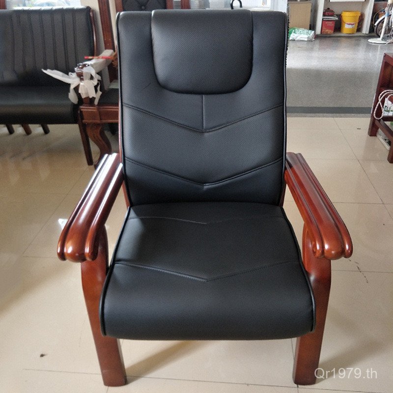 Cowhide ไพ่นกกระจอกหนังกลับเก้าอี้ในครัวเรือนหมากรุกการ์ดสี่ขา Simple Armrest Conference เก้าอี้ Tai