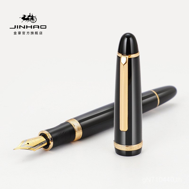 Jinhao Ink Sac Practicing การประดิษฐ์ตัวอักษรไฟฟ้าทองแท้ High-End X850 โลหะเปลี่ยน Fountain ปากกาลาย