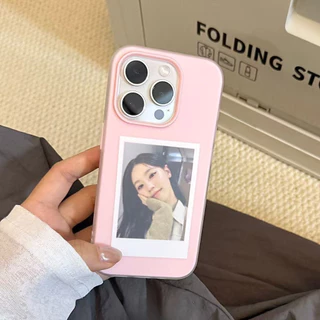 ฟรอสต์แมทท์ 2-in-1 สีแคนดี้ เข้ากันได้สำหรับ เคสไอโฟน11 เคส iphone 17 16 Pro Max 7Plus XR 11 12 13 14 15 สีชมพูสวยงามV