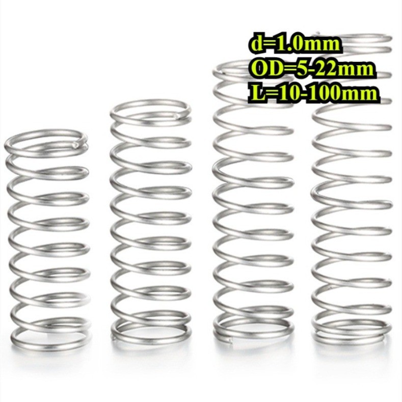 สปริงอัดสแตนเลส 304 d1.0mm * OD5-22mm แรงดันแรง สปริงกลับ สปริงอัด สปริงป้องกันความเมื่อยล้าHG-MB