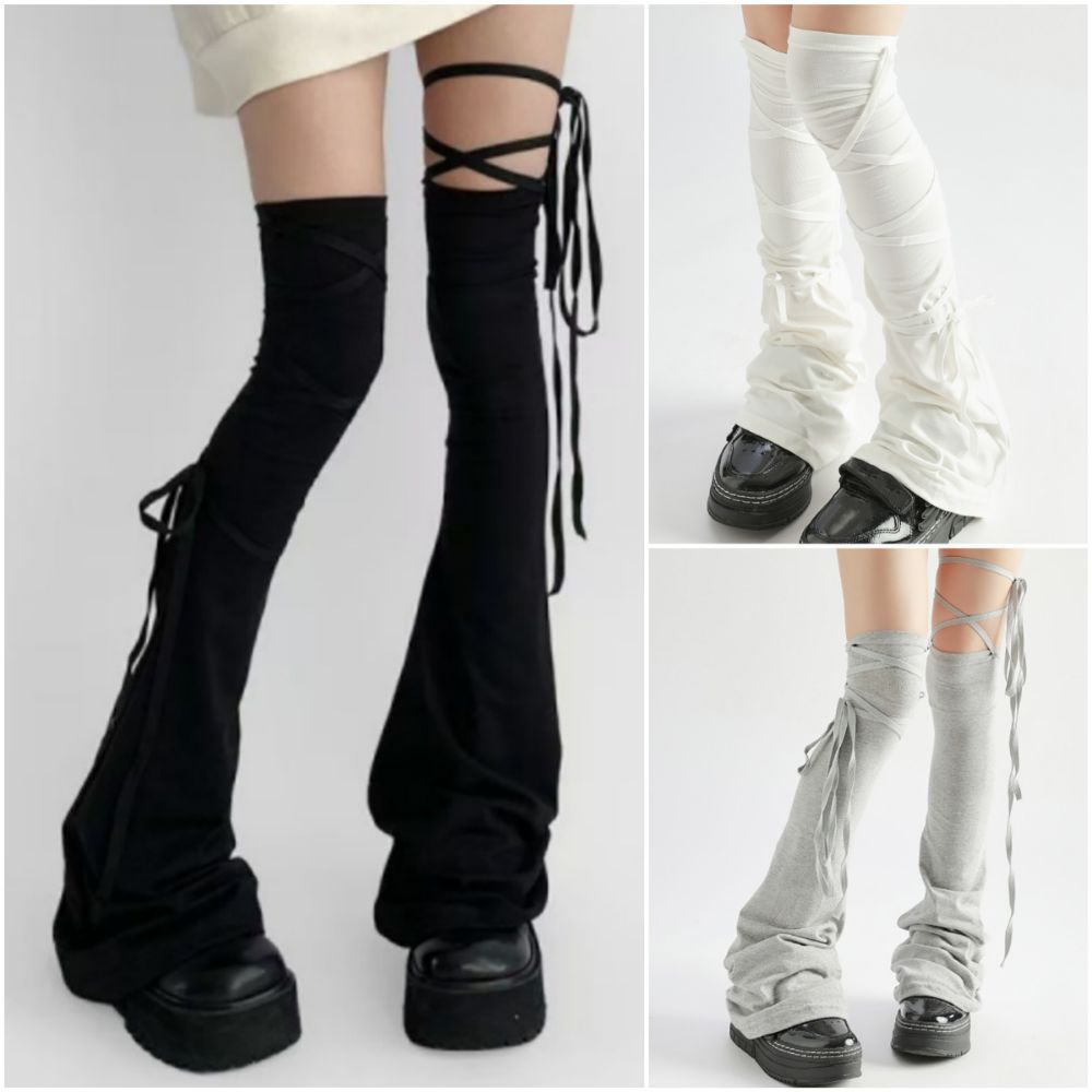 บีทริกซ์ Lace-Up Leg Warmers แบบ High Tube สำหรับคอสเพลย์ รูปที่ 7