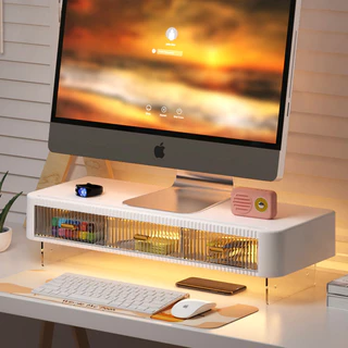ชั้นวางของคอมพิวเตอร์ Office Station Desktop ลิ้นชักกล่องเก็บโต๊ะ Countertop Display ชั้นวางของจอ