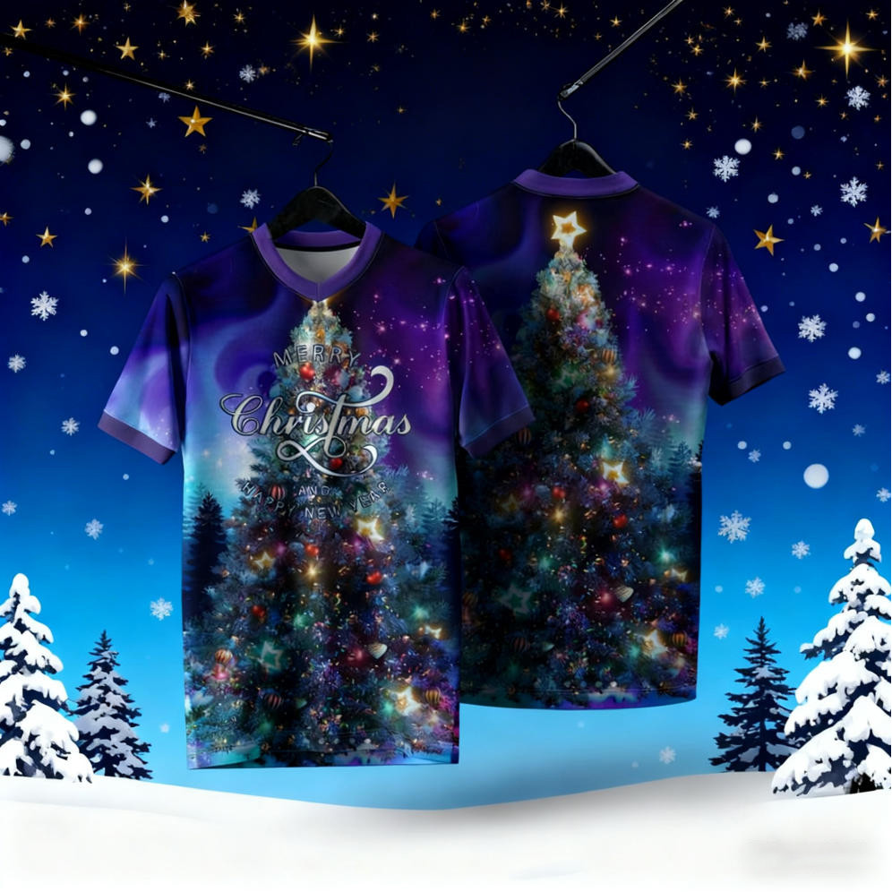 เสื้อยืดคอปกย้อนยุค NFL - เสื้อยืดคริสต์มาสระเหิดสําหรับผู้ชาย | เหมาะสําหรับชุดวันหยุดพร้อมเด็ก