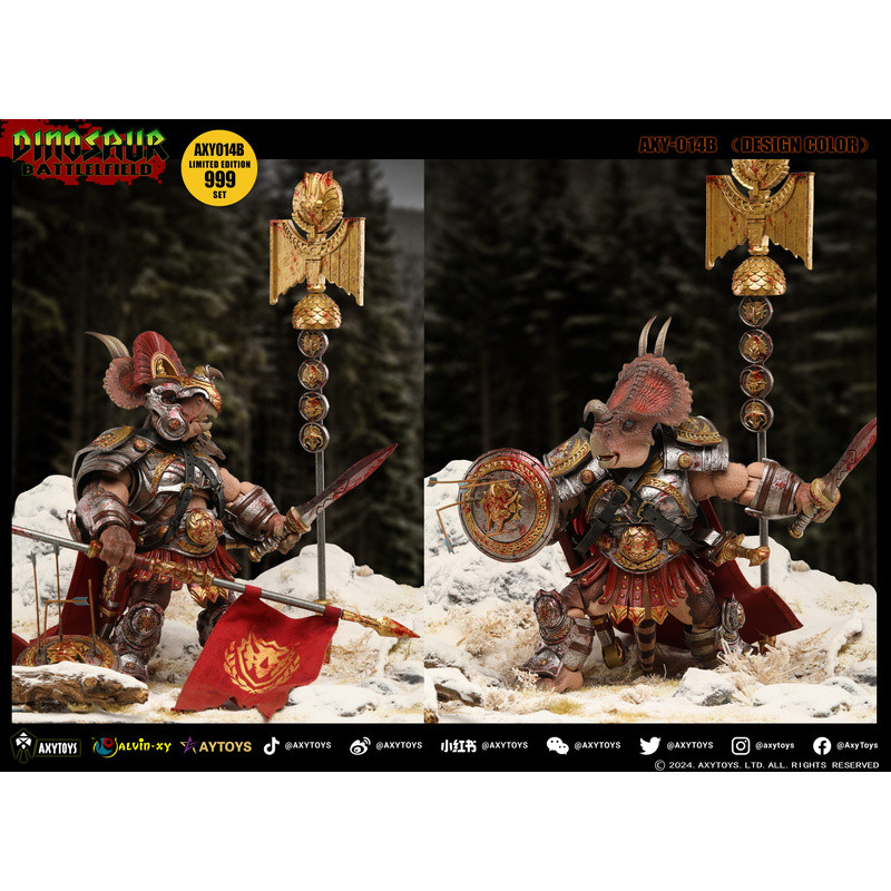 พร้อมสต็อก AXYTOYS Dinosaur Battlefield Grass-Eating Imperial Gladiator Army Action Figure