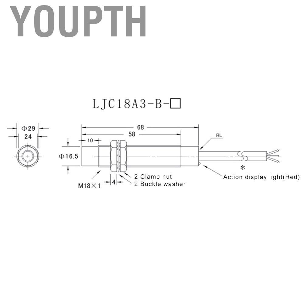 Youpth เซ็นเซอร์อุปนัยที่ละเอียดอ่อนทนทานอุตสาหกรรมมาตรฐาน LJC18A3-B-Z / BX สำหรับโรงงานสายเคเบิลหนา