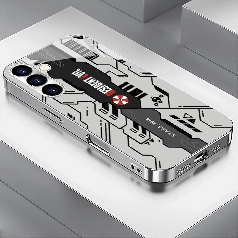 Resident Evil หรูหราชุบกรอบแก้วเคสโทรศัพท์สําหรับ Samsung Galaxy S22 S23 S24 S25 Ultra A22 A23 A25 A33 A35 A52 A53 A54 A55 A56 A70 A71 A90 ฝาครอบโทรศัพท์