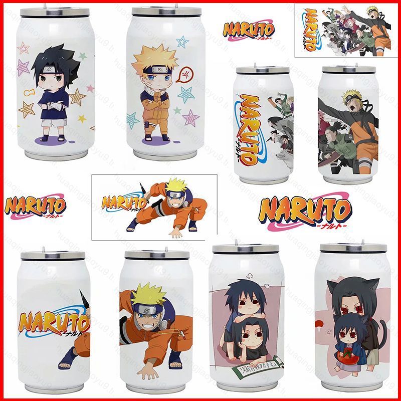 GQ9 NARUTO อะนิเมะ Thermos ถ้วยอะนิเมะขวด Kakashi Sasuke Madara Itachi Double Layer 304 สแตนเลส 350M
