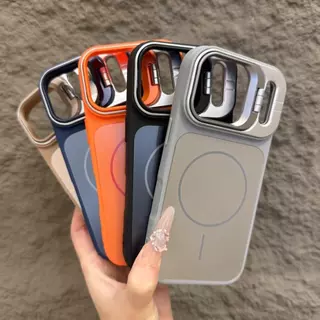 DAJII พร้อมเลนส์ขาตั้งแม่เหล็กสําหรับ iPhone 17 16 15 14 13 12 11 Pro Max Air Plus AG Matte Soft Case Cover