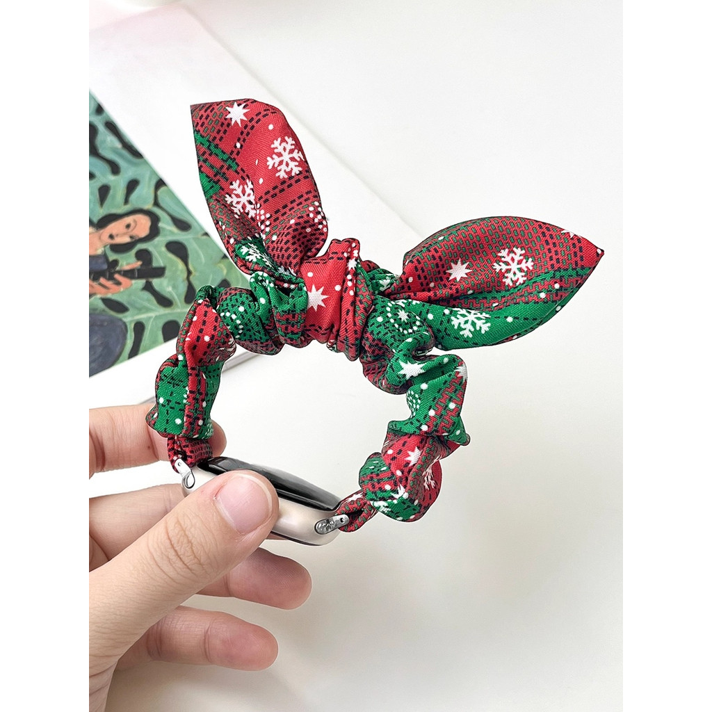 2025 แหวนผมคริสต์มาสสําหรับนาฬิกา S9 S8 Series 9 8 7 6 5 4 3 Ultra 45 มม.41 มม.44 มม.40 มม.Apple Wat