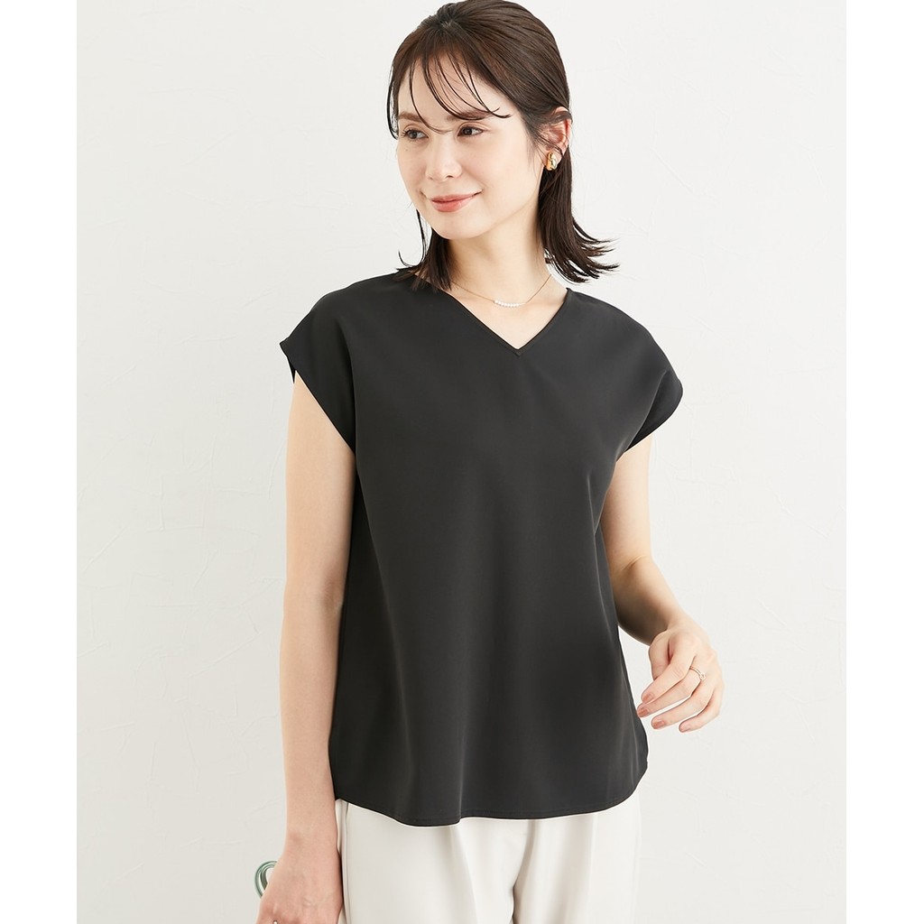 [จัดส่งจากประเทศญี่ปุ่น] Nissen_  เสื้อเบลาส์ผ้าพริ้วยืดหยุ่นพิเศษ ใส่สบาย ไม่ต้องรีด ทรงสวยพลางหุ่น แขนเฟรนช์ ใส่ได้ 2 ด้าน สไตล์ญี่ปุ่นแท้  ใส่ทำงาน  ใส่เที่ยว  แมทช์ง่าย  ดูแพง  มีไซส์ใหญ่พิเศษ