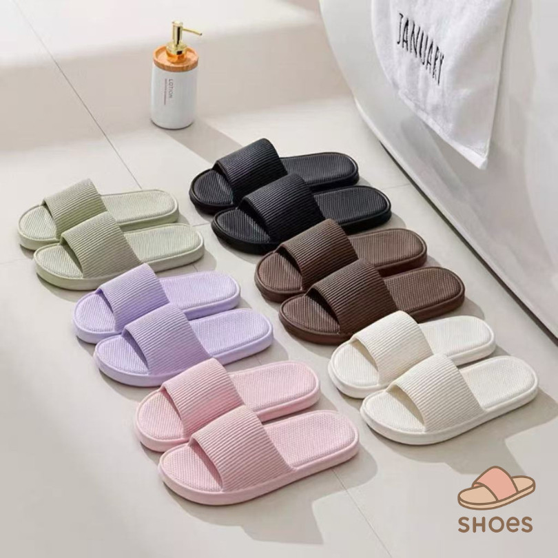 TT HOME01 รองเท้าแตะ พื้นนิ่ม ขนาดใหญ่ สีพื้น แฟชั่นฟดูร้อน สำหรับผู้ชาย และผู้หญิง BB013