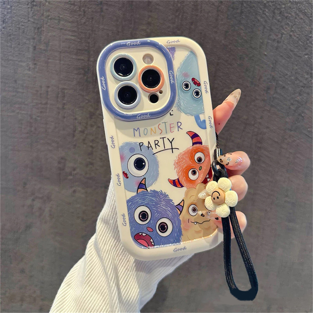 เคสโทรศัพท์แบบมีสายคล้อง เคสไอโฟน 13 11 17 Air 16 15 IPhone 11 13 12 14 Pro XR XS Max Color Monster PFK467A