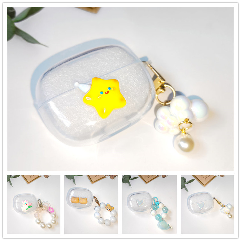 หมีน่ารักสําหรับ Baseus M3S M2S Pro MC1 M2 AirGo 1Ring AS01 E19 E20 ซิลิโคนนุ่มใสฝาครอบป้องกัน