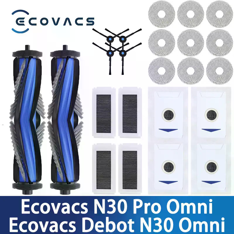 ใช้งานร่วมกับ Ecovacs Debot N30 Omni / N30 Pro Omni Robot Vacuum อุปกรณ์เสริมหลักแปรงด้านข้าง Hepa F