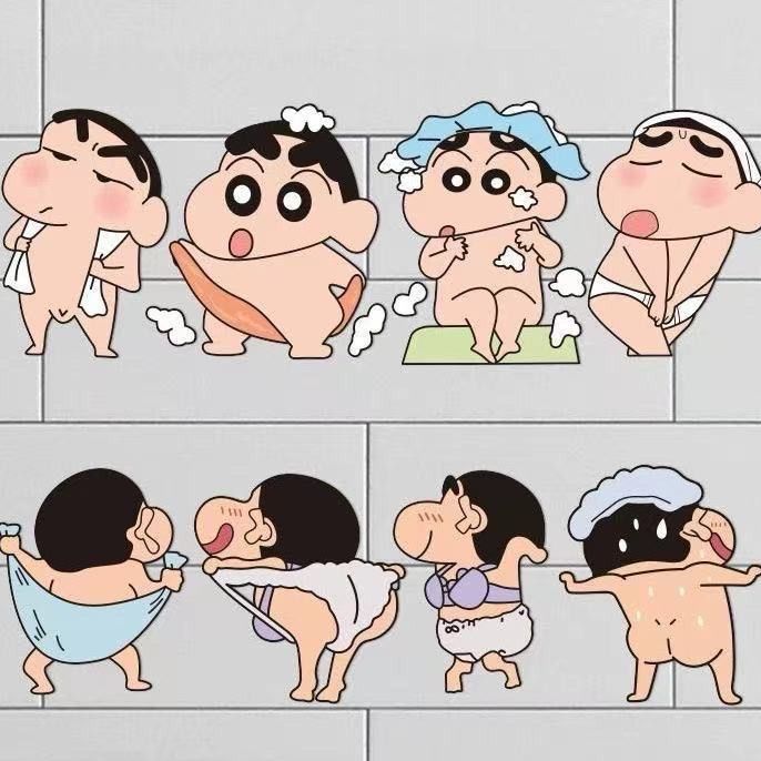 เครยอนชินจังสติ๊กเกอร์การ์ตูนสติ๊กเกอร์ติดผนังห้องน้ําห้องน้ําสติ๊กเกอร์สติกเกอร์กันน้ํา