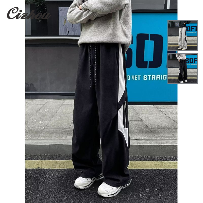 กางเกงผู้ชายตัวหนาแผงข้าง