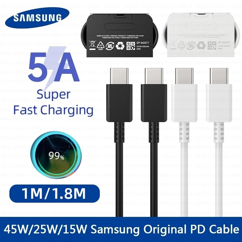 สาย Samsung ของแท้ 5A Super Fast Charging PD 3.0 Fast Charger 1M 1.8M USB-C Type-C ประเภท C สําหรับห