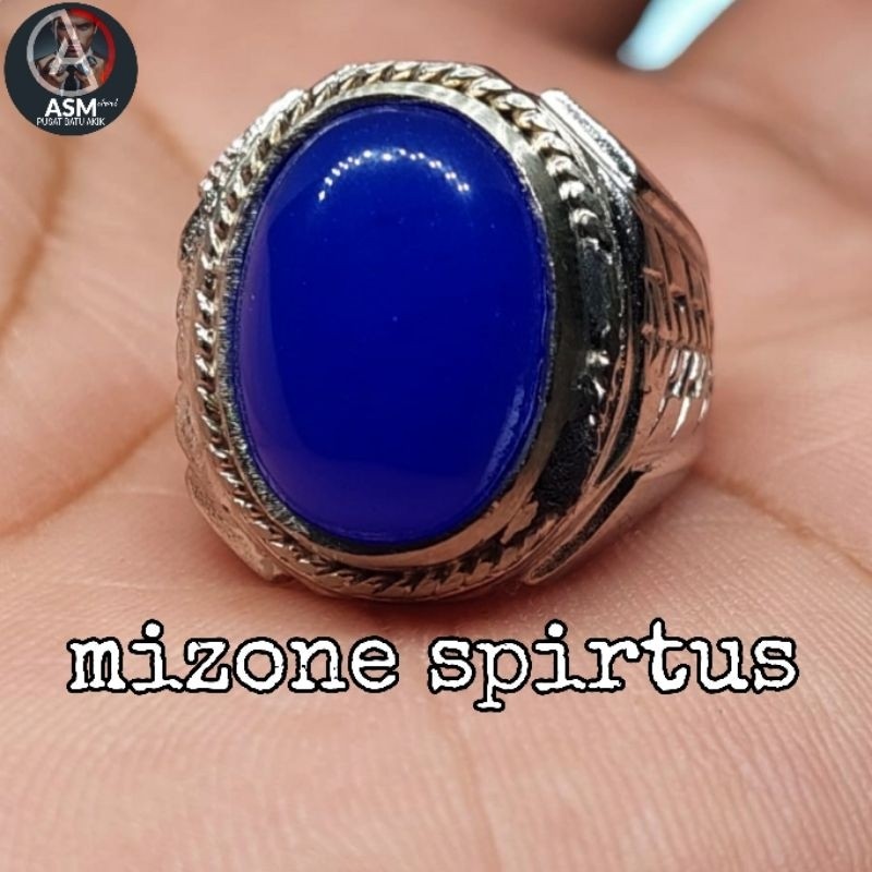 BLUE MIZONE SPIRTUS RING DIM 16 - 18 MM / แหวนอาเกต