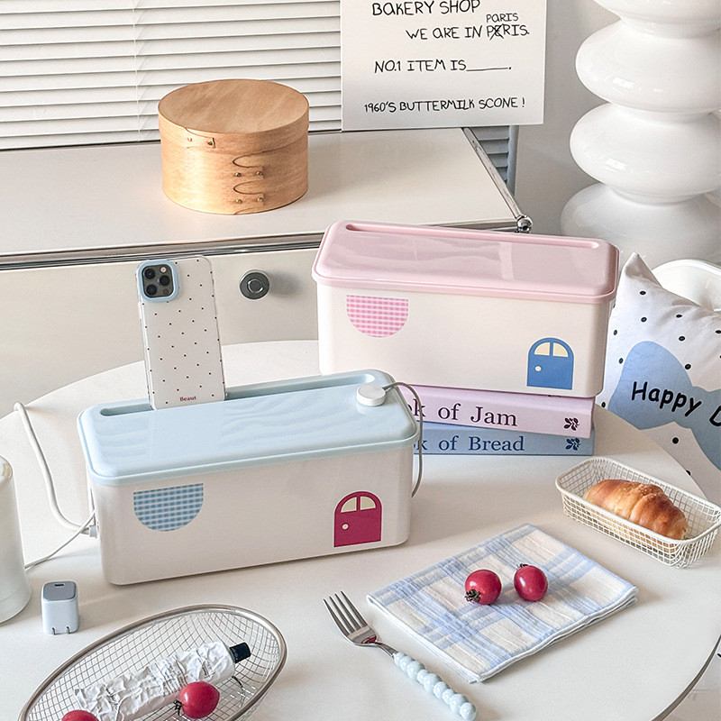 กล่องเก็บปลั๊กไฟ กล่องจัดระเบียบสายไฟ ฝาปิดกันฝุ่น กล่องพลาสติกเก็บสายชาร์จใหญ่ Cable Management Box - รูปที่ 3