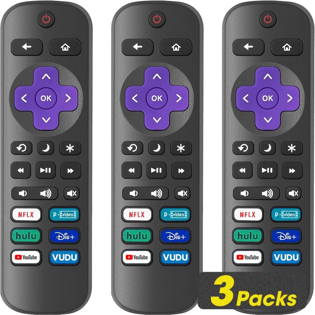 รีโมทคอนโทรลทดแทนสําหรับ Roku TV, ใช้ได้กับ TCL Roku/Hisense Roku/Onn Roku/Sharp/Philips Roku (ไม่สํ
