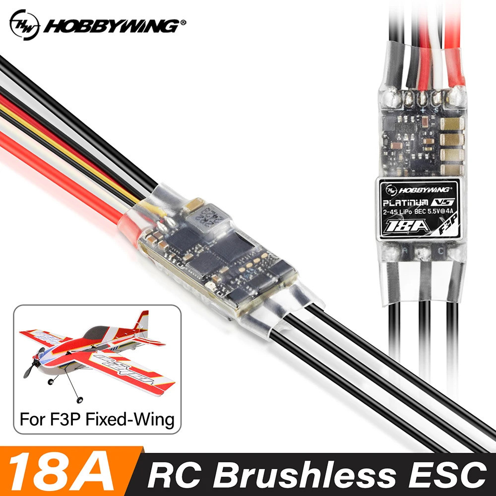 Platinum 18a Esc Brushless 18a V5 F3p Esc 5.5v/4a Bec 2-4s Lipo 32-bit Mcu สําหรับ 120g-320g F3p ไฟฟ