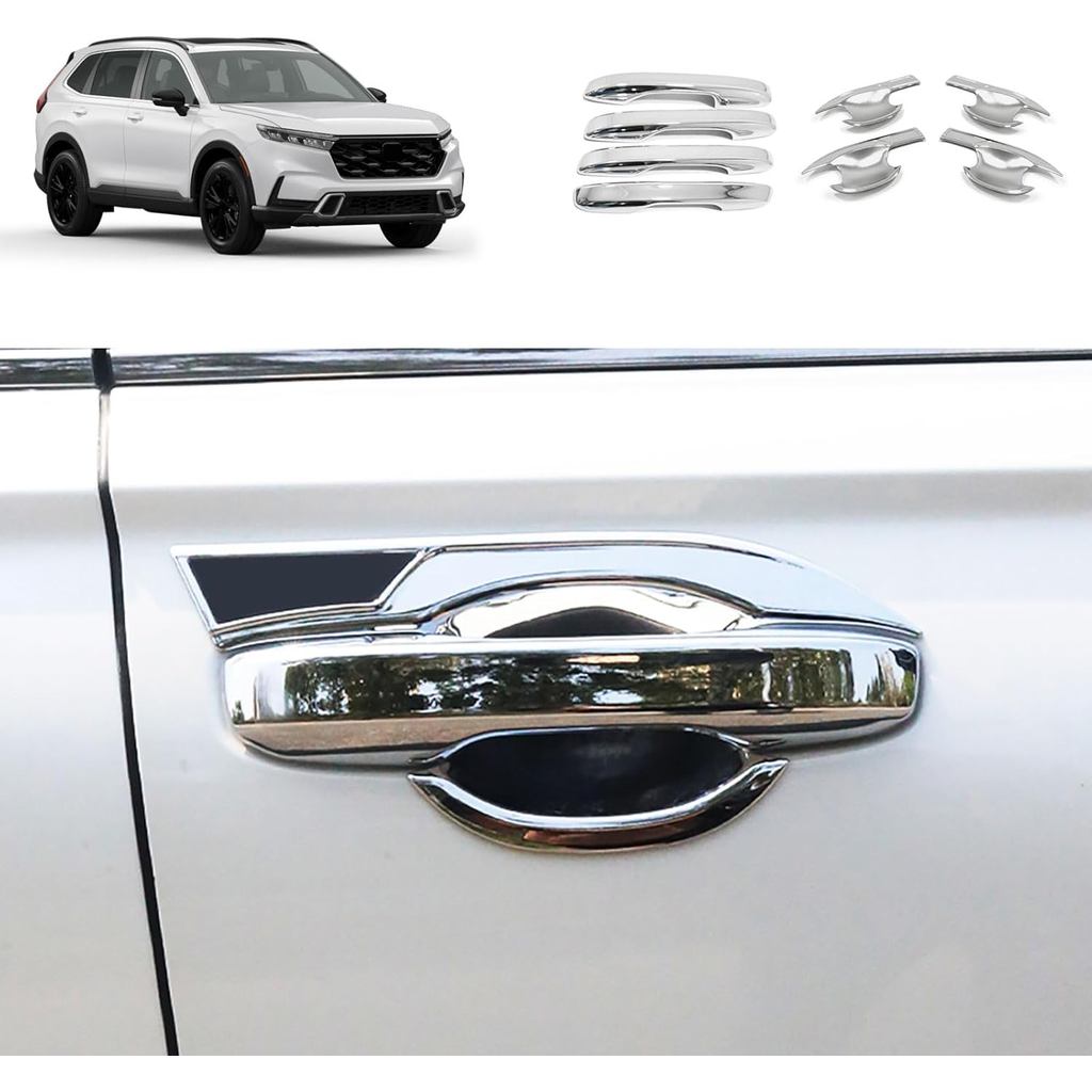 ฝาครอบมือจับประตูด้านนอกเข้ากันได้กับ Honda New CRV CR-V 2023 2024 2025 มือจับประตูถ้วยชามฝาครอบ Tri